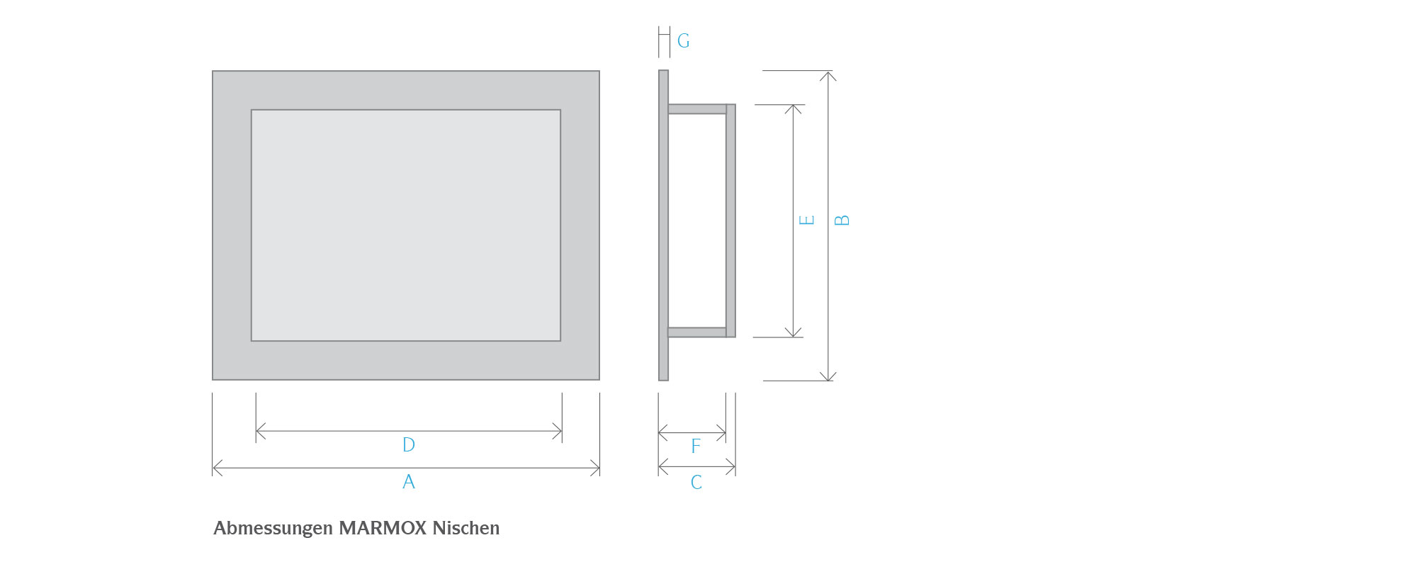 MARMOX Nischen Abmessungen